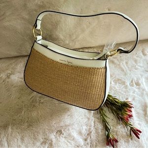 BNWT - NANETTE LEPORE - Woven Seasonal Baguette Hobo Shoulder Bag in White